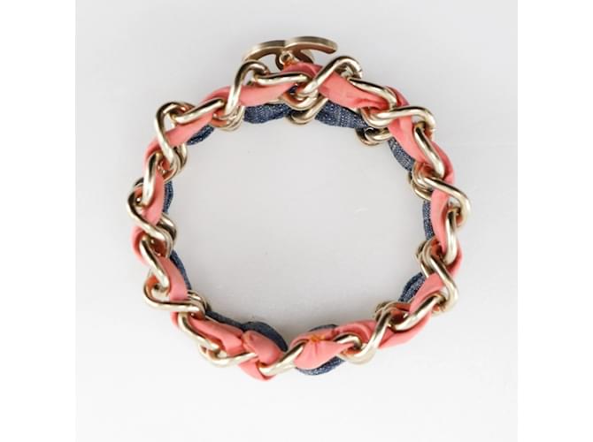 Bracciale charm Coco Mark di Chanel Argento Rosa Blu - vista 4