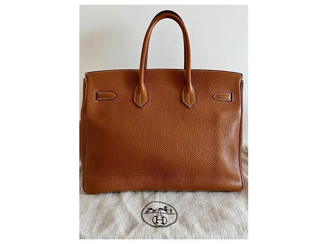Hermès Birkin 35 in pelle Togo color cammello - vista 3
