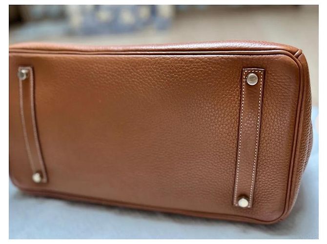 Hermès Birkin 35 in pelle Togo color cammello - vista 4