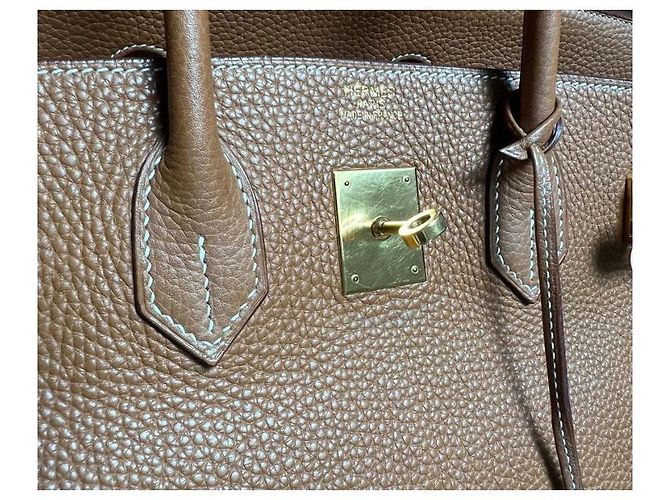 Hermès Birkin 35 in pelle Togo color cammello - vista 5