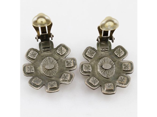 Timeless Chanel Coco Mark Silber Clip Ohrringe - Ansicht 4