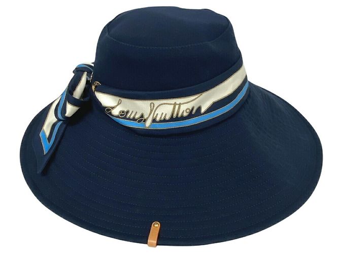 Cappello bucket blu navy Louis Vuitton - vista 4