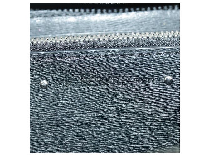 Berluti Lange Geldbörse Leder Schwarz Blau Weiß Auth bs19900 - Ansicht 21