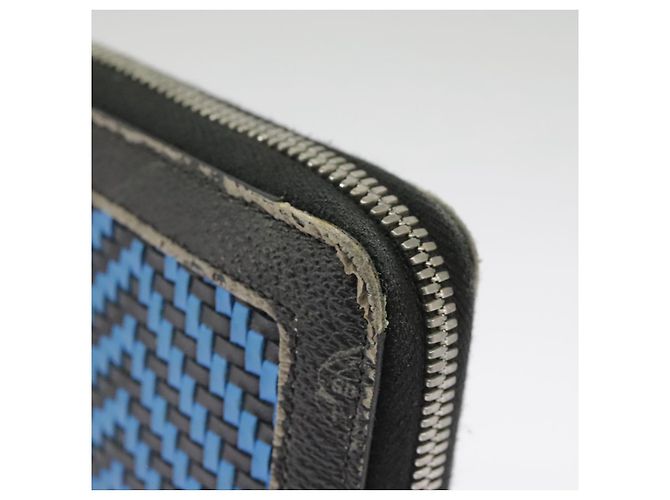 Berluti Lange Geldbörse Leder Schwarz Blau Weiß Auth bs19900 - Ansicht 7