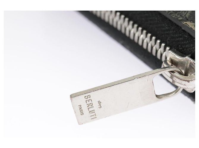 Berluti Lange Geldbörse Leder Schwarz Blau Weiß Auth bs19900 - Ansicht 9