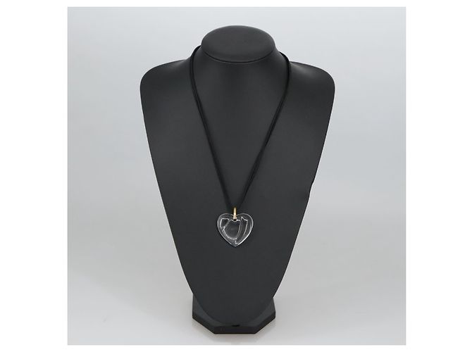Collana Baccarat Cristallo Gzass Chiaro Nero Oro Auth am7307 D'oro - vista 12