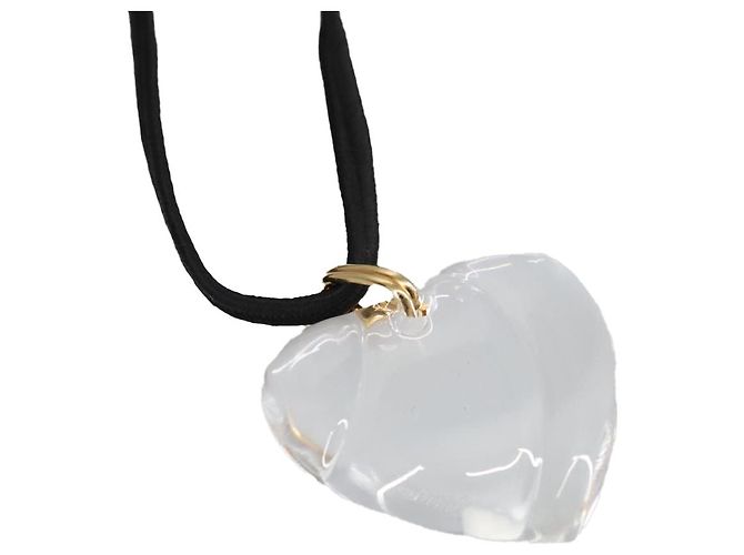 Collana Baccarat Cristallo Gzass Chiaro Nero Oro Auth am7307 D'oro - vista 2