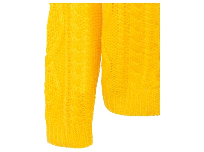 Prada Mohair-Cardigan mit Fell Gelb - Ansicht 13