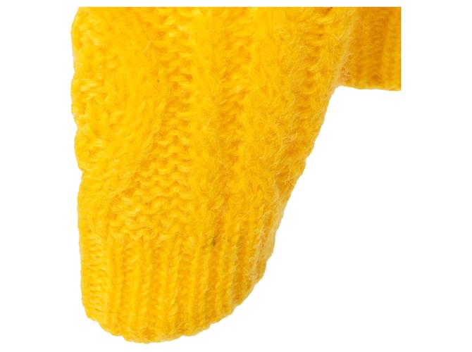Prada Mohair-Cardigan mit Fell Gelb - Ansicht 14