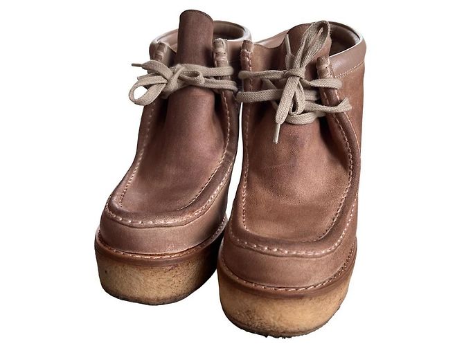 Stivaletti Marc Jacobs in scamosciato e pelle di pecora marroni Marrone - vista 7