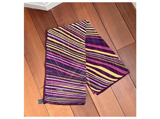 Quadrato in chiffon di seta Missoni Viola Multicolore Porpora - vista 2