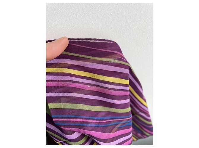Quadrato in chiffon di seta Missoni Viola Multicolore Porpora - vista 5