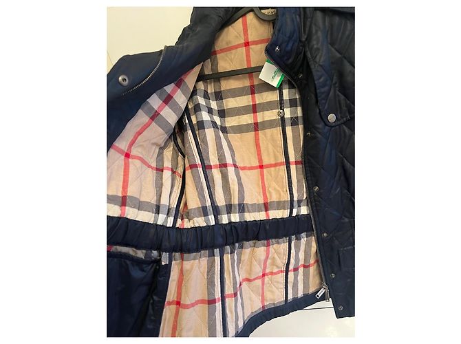 Jaqueta frontal com zíper sintético acolchoado Burberry S Azul marinho - vista 12
