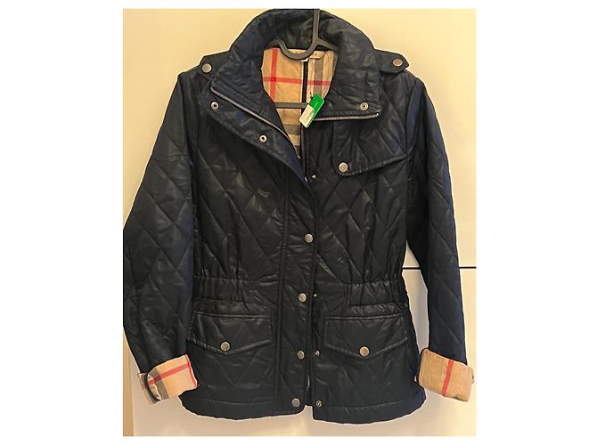 Jaqueta frontal com zíper sintético acolchoado Burberry S Azul marinho - vista 4
