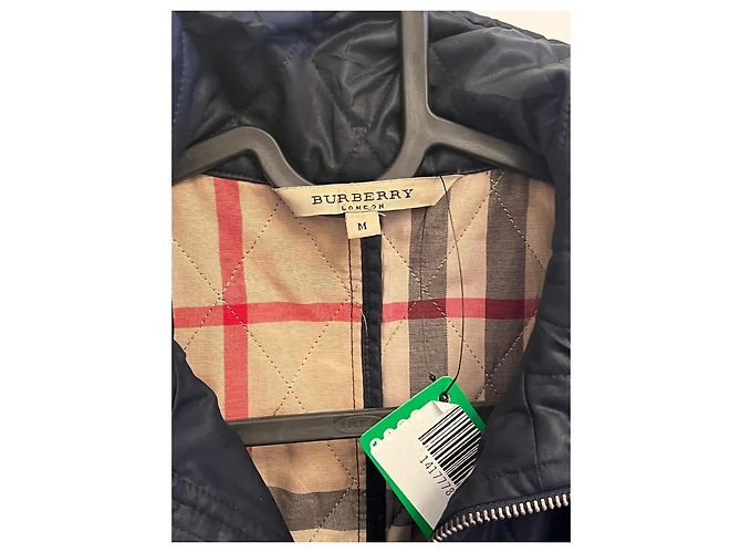 Jaqueta frontal com zíper sintético acolchoado Burberry S Azul marinho - vista 5