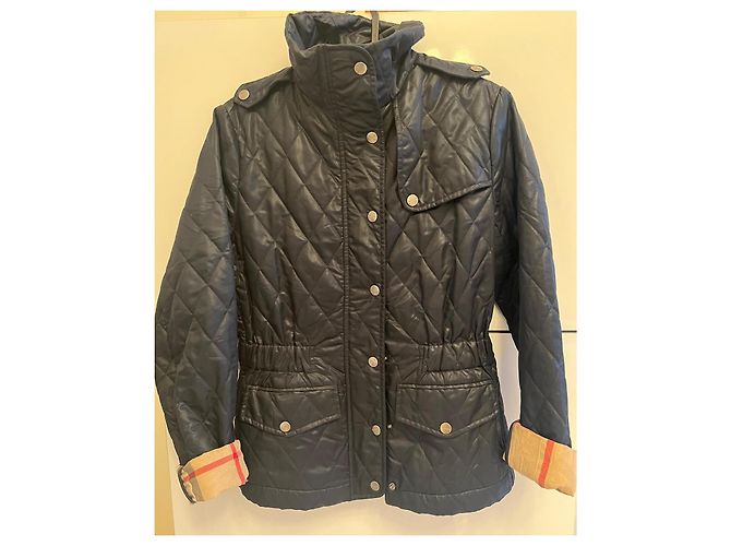 Jaqueta frontal com zíper sintético acolchoado Burberry S Azul marinho - vista 6