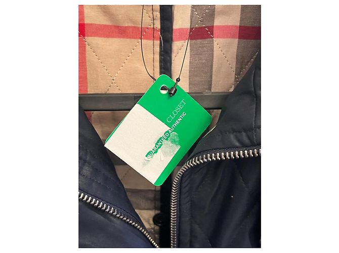 Jaqueta frontal com zíper sintético acolchoado Burberry S Azul marinho - vista 8
