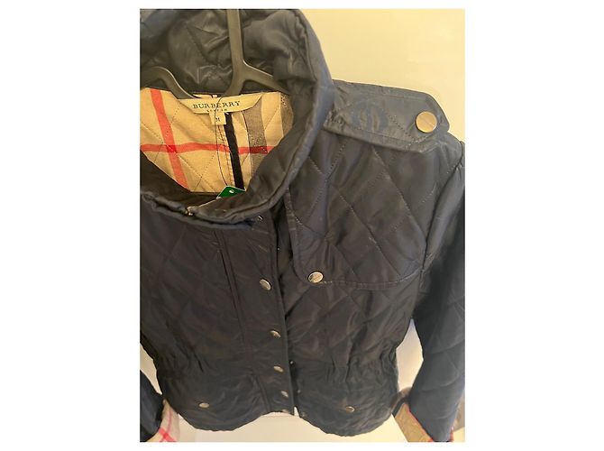 Jaqueta frontal com zíper sintético acolchoado Burberry S Azul marinho - vista 9