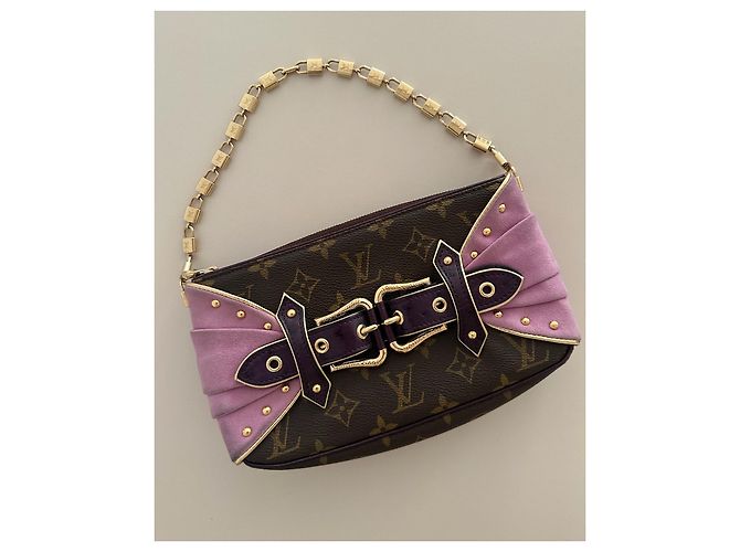 Louis Vuitton Extraordinaire Monogram Strauß Pochette Pink Dunkelbraun - Ansicht 2