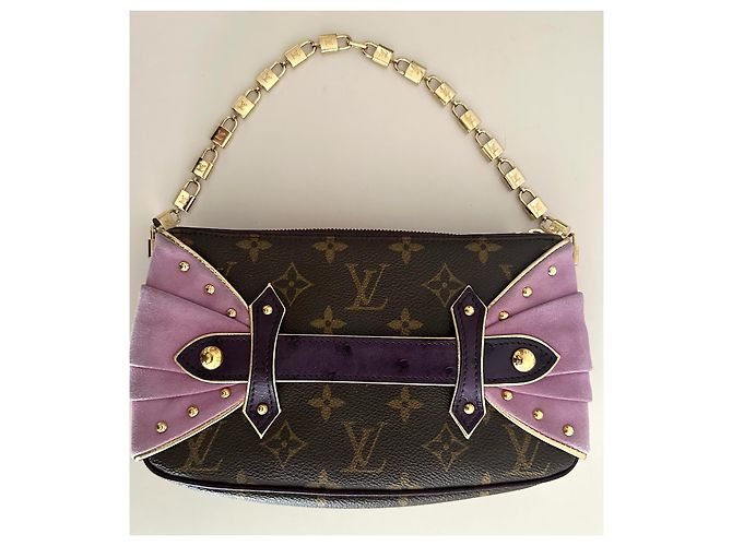 Louis Vuitton Extraordinaire Monogram Strauß Pochette Pink Dunkelbraun - Ansicht 3