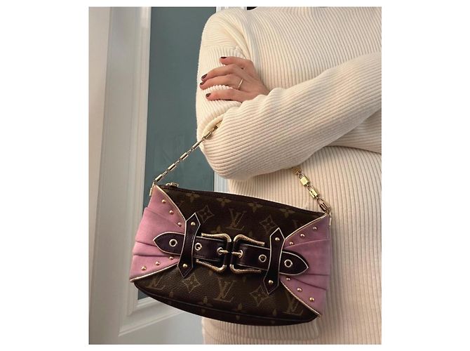 Louis Vuitton Extraordinaire Monogram Strauß Pochette Pink Dunkelbraun - Ansicht 4