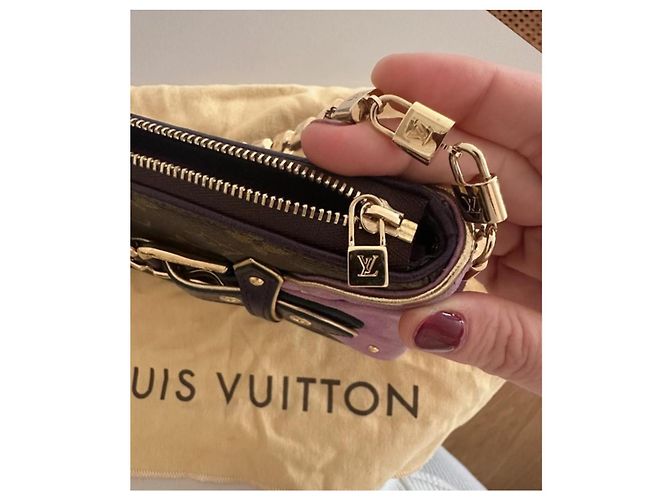 Louis Vuitton Extraordinaire Monogram Strauß Pochette Pink Dunkelbraun - Ansicht 5