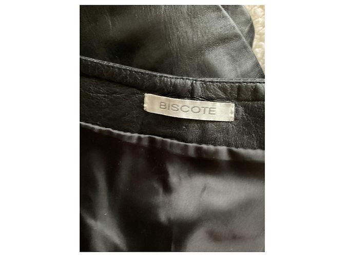 Autre Marque Gonna corta in pelle nera Biscote Nero - vista 6