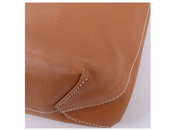 Hermès HERMES Double Sense 28 Borsa a spalla in vitello Sikkim Oro×Souffle Q:2013 Marrone - vista 12