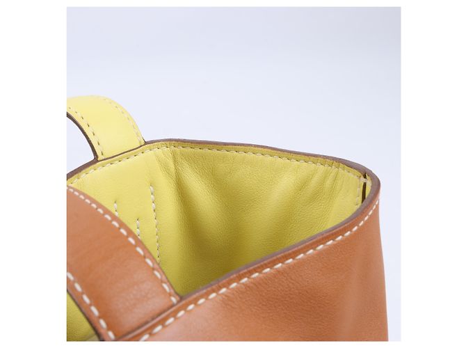 Hermès HERMES Double Sense 28 Borsa a spalla in vitello Sikkim Oro×Souffle Q:2013 Marrone - vista 15