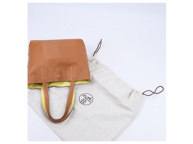 Hermès HERMES Double Sense 28 Borsa a spalla in vitello Sikkim Oro×Souffle Q:2013 Marrone - vista 16