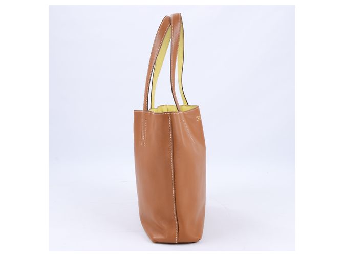 Hermès HERMES Double Sense 28 Borsa a spalla in vitello Sikkim Oro×Souffle Q:2013 Marrone - vista 3