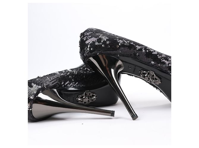 Philipp Plein STARLET Sequin Platform Heel in Size 37 EU - view 10