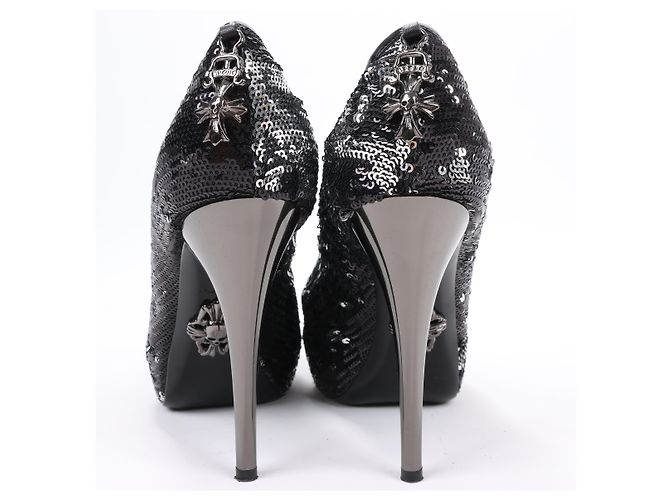 Philipp Plein STARLET Sequin Platform Heel in Size 37 EU - view 8