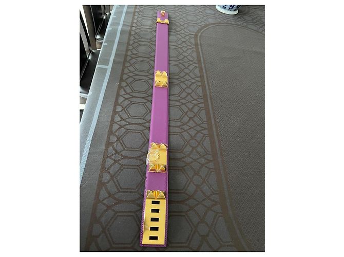 Cinturón Hermès collar de perro morado tamaño 80, nuevo nunca usado, Púrpura - vista 10