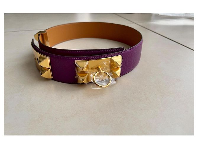 Cinturón Hermès collar de perro morado tamaño 80, nuevo nunca usado, Púrpura - vista 2
