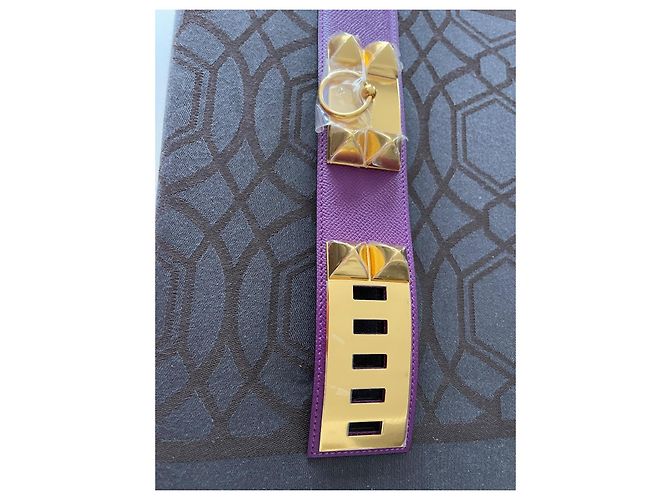 Cinturón Hermès collar de perro morado tamaño 80, nuevo nunca usado, Púrpura - vista 5