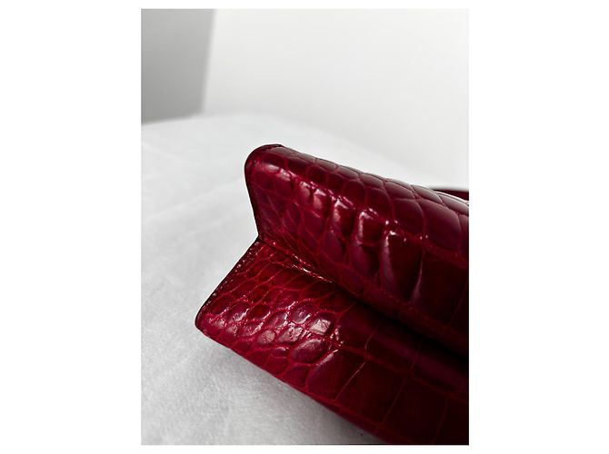 Borsa Prada in pelle di alligatore rossa Rosso - vista 11