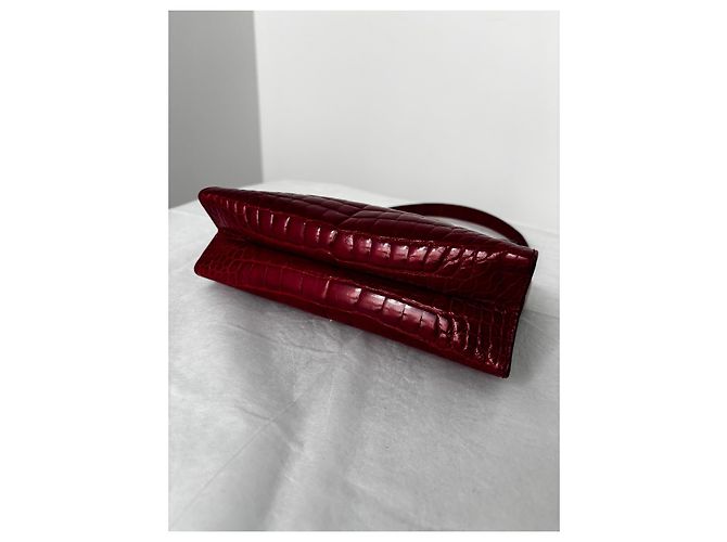 Borsa Prada in pelle di alligatore rossa Rosso - vista 9