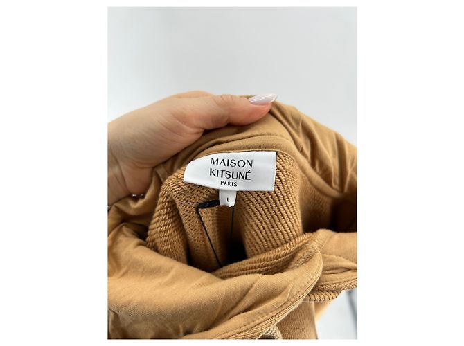 Autre Marque MAISON KITSUNE Malhas e moletons T.Internacional L Algodão Bege - vista 4