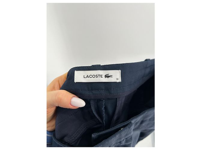 LACOSTE Pantalones T.FR 36 Algodón Azul marino - vista 3