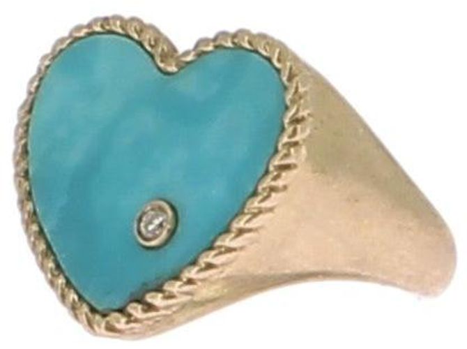 Anello Yvonne Leon T.MM 45 in oro giallo Turchese - vista 3