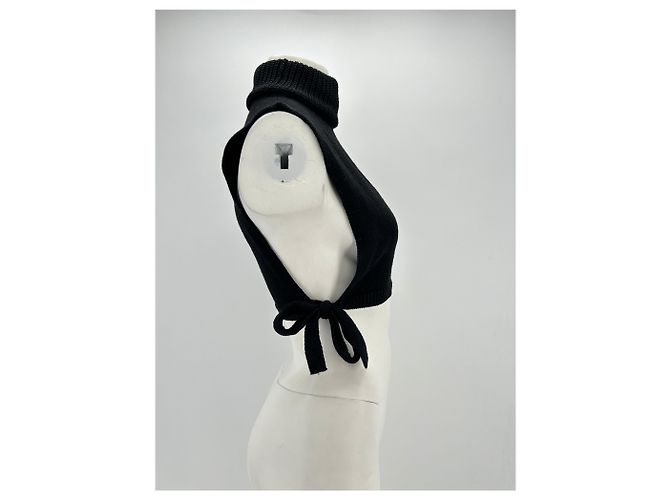 Autre Marque Unsignierte Strickwaren T.International XS Wolle Schwarz - Ansicht 3
