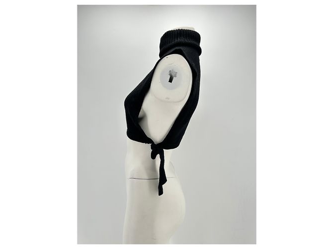 Autre Marque Unsignierte Strickwaren T.International XS Wolle Schwarz - Ansicht 4
