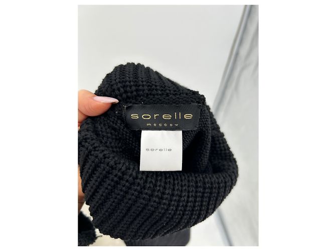 Autre Marque Unsignierte Strickwaren T.International XS Wolle Schwarz - Ansicht 5