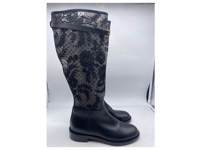 Botas Dior T.EU 39.5 Cuero Negro - vista 2