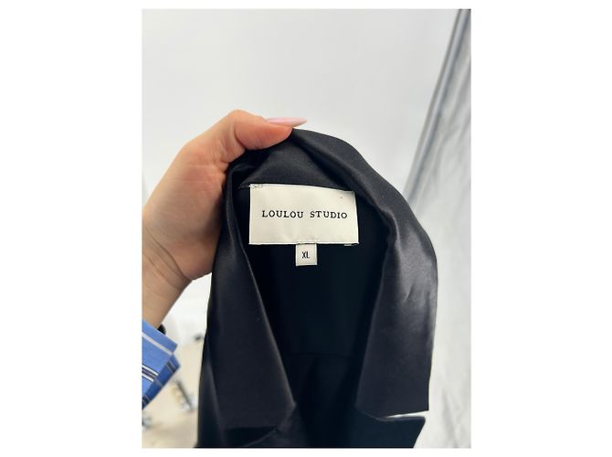 Autre Marque Chaquetas Loulou studio T.International XL de seda Negro - vista 5