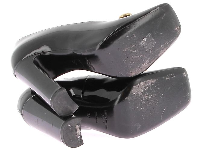 Tacchi Saint Laurent T.EU 37 Pelle verniciata Nero - vista 7