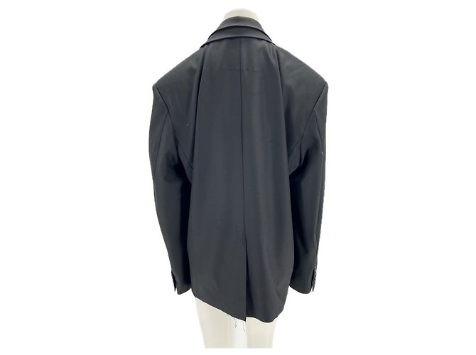 Autre Marque Non Signé / Unsigned jackets T.International M Wool Black - view 2