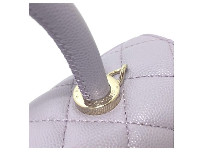 Borsa Chanel A92990 Matelassé Coco Handle Porpora - vista 10