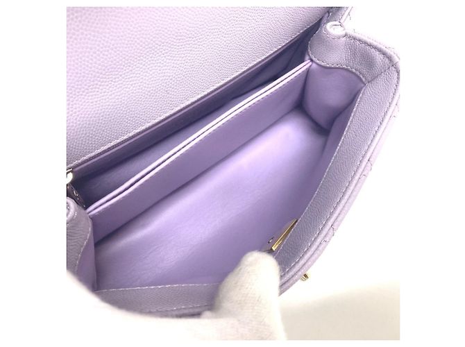 Borsa Chanel A92990 Matelassé Coco Handle Porpora - vista 13